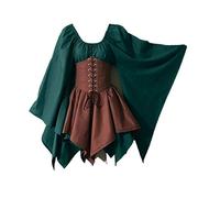 AEGJEGVD Robe Irlandaise Traditionnelle Femme Costume Gothique Médiévale Renaissance Robes Medievale Gothique pour Halloween Carnaval Cosplay FêTe