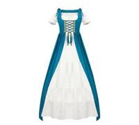 AEGJEGVD Robe rétro Médiévale Femme Gothique Deguisement Medieval Costume Femme Moyen Age Renaissance Dress Rétro à Manches Courtes pour Halloween Carnaval Robe Medievale Femmes Grande Taille