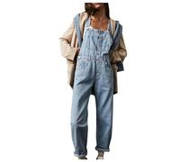 AEGJEGVD Salopette en Jean pour Femme - Coupe Ample - Coupe Droite - Jambes Larges - Stretch - Mode - Combinaisons et Combishorts Femmes Pas Cher - Vetement Soldes 2025 - Décontracté Baggy Jumpsuit