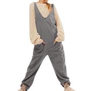 AEGJEGVD Salopette Femme Velours Cotelé Vetement Solde 2025 Salopettes D'été Ample Salopettes Ete Fluide Salopette Bretelles Fines avec Grande Poches Combinaison Pantalon Décontracté Baggy Jumpsuit