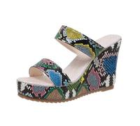 AEGJEGVD Sandales Femme Compensées Espadrilles Ete Chic Cuir Plateforme Confortables Sandale Légères Plate-Forme Sandales à Talons Hauts Espadrille à Bout Ouvert Sexy Mode Soirée Mariage Cérémonie