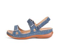 AEGJEGVD Sandales Femmes été Confortable Mules en Cuir pour Femme Soldes D'Été Sandales Mode Bout Ouvert Compensées Plateforme Pantoufles Premium Orthopédiques Sandale Chaussons de Plage d'été