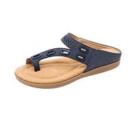 AEGJEGVD Sandales Orthopédiques Hallux Valgus Femme Été Confortable Tongs en Cuir avec Support de Orthopédique Tongs de Plage et Claquettes de Piscine Sandale Ventes Flash de Printemps Sabot Pas Cher