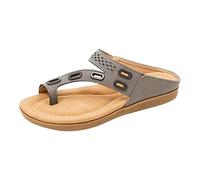 AEGJEGVD Sandales Orthopédiques Hallux Valgus Femme Été Confortable Tongs en Cuir avec Support de Orthopédique Tongs de Plage et Claquettes de Piscine Sandale Ventes Flash de Printemps Sabot Pas Cher