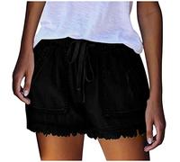 AEGJEGVD Short Jean Femme Sexy Taille Basse Bermuda en Jean Été Pantacourt Droit Denim Shorts en Jeans Large Baggy Boyfriend Sexy Hot Pants avec Poches Décontracté Pantacourt Pas Cher Vente Flash