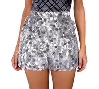 AEGJEGVD Short Paillette Femme Soirée Mini Shorts à Paillette de Rave pour Danse du Ventre, Latine Rumba Samba Tango Sequin Short Sequins Chic et Elegant Dance Rave Party Dancewear Fête Carnaval