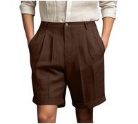AEGJEGVD Shorts et Bermudas Homme pour Mariage Cérémonie Baptème Soirée D'Été Pantalon Court de Plage Décontracté Léger Ample Short de Costume Formel et Casual pour Adulte Hommes Unie Couleur Zippé