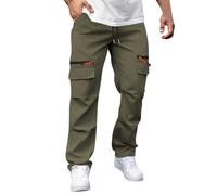 AEGJEGVD Soldes Pantalon de Travail Homme Cargo Stretch Pantalons Taille Elastique Décontractée Leger Ete Pants Mode Pantalon Jogging Survetement avec Poche Training Sportswear Randonnée Pas Cher