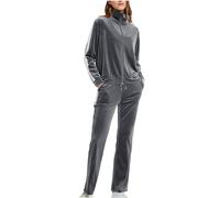 AEGJEGVD Survetement Femme Velours Jogging Femme Ensemble Manches Longues Hiver Tenue de Pyjama Sweatshirt Zippé et Pantalon Jogging Ensemble Survêtement de Loisirs Survêtement pour Femme 2024