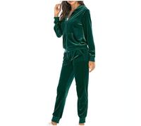 AEGJEGVD Survetement Femme Velours Jogging Femme Ensemble Manches Longues Hiver Tenue de Pyjama Sweatshirt Zippé et Pantalon Jogging Ensemble Survêtement de Loisirs Survêtement pour Femme 2024