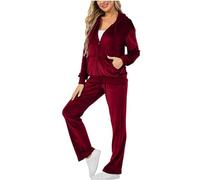 AEGJEGVD Survetement Femme Velours Jogging Femme Ensemble Manches Longues Hiver Tenue de Pyjama Sweatshirt Zippé et Pantalon Jogging Ensemble Survêtement de Loisirs Survêtement pour Femme 2024