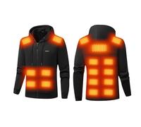 AEGJEGVD Sweat Chauffante Femme Veste Manteau Chauffant à Capuche Manches Longues Hiver Chaud Chargement USB éLectrique Vestes Chauffantes 5/7/10/17 Zones Sweats Vêtements de Randonnée Camping Hiver