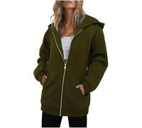 AEGJEGVD Sweat Zippé Femme Manches Longues Manteau Femmes Longue Hoodie Hauts Tops Chaud Chemise Elegant Casual Sweatshirt pour Automne Et Hiver Sport Blousons Street Cardigan Hoodies Pas Cher
