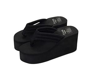 AEGJEGVD Tongs Compensee Femme Confortable Sandale Talon Chaussures de Plage Pas Cher Ventes Flash de Printemps Été Sandales Compensées Plateforme Orthopédique Femmes Cadeau Tong à Semelles épaisses