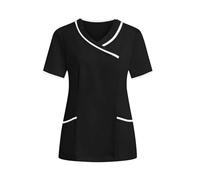 AEGJEGVD Tunique Médicale Femme Manche Courte Uniforme De Travail Blouse Medicale Tenue Infirmiere Professionnelle Uniforme D'infirmière Esthéticienne d'été Vêtements de Travail et Uniformes