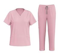 AEGJEGVD Uniforme Médicale Femme Élastique Ensemble: Haut et Pantalons + Blouse Medicale Femme/Vêtements Médicals Tenue Infirmiere Professionnelle Soldes d'été Vêtements de Travail et Uniformes