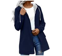AEGJEGVD Veste Imperméable Femme À Capuche Veste Mi Saison avec Fermeture À Glissière Blouson Imperméable pour Femmes Couleurs Unie Rayé avec Cordon Manteau Vêtement d'alpinisme en Plein Air