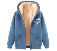 AEGJEGVD Veste Sweat Femme Polaire Chaud Sweats à Capuche ZippéE Doublure Hoodies Sweatshirt Hiver Manteau en Peluche ÉPaissir Doux Chic Ample DéContractéE Outwear Manteaux Blouson Pas Cher