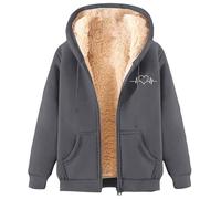 AEGJEGVD Veste Sweat Femme Polaire Chaud Sweats à Capuche ZippéE Doublure Hoodies Sweatshirt Hiver Manteau en Peluche ÉPaissir Doux Chic Ample DéContractéE Outwear Manteaux Blouson Pas Cher