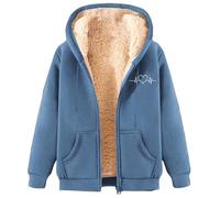 AEGJEGVD Veste Sweat Femme Polaire Chaud Sweats à Capuche ZippéE Doublure Hoodies Sweatshirt Hiver Manteau en Peluche ÉPaissir Doux Chic Ample DéContractéE Outwear Manteaux Blouson Pas Cher