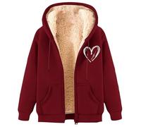 AEGJEGVD Veste Sweat Femme Polaire Chaud Sweats à Capuche ZippéE Doublure Hoodies Sweatshirt Hiver Manteau en Peluche ÉPaissir Doux Chic Ample DéContractéE Outwear Manteaux Blouson Pas Cher