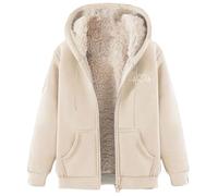 AEGJEGVD Veste Sweat Femme Polaire Chaud Sweats à Capuche ZippéE Doublure Hoodies Sweatshirt Hiver Manteau en Peluche ÉPaissir Doux Chic Ample DéContractéE Outwear Manteaux Blouson Pas Cher