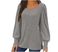 AEGJEGVD Vetement Femme Solde 2025 Sweat-Shirts Jumpers T Shirt Top Manches Longues Blouse Pullover Col Rond élégant Chemisier Mode Tops Femmes Chic T Shirts Manche Longue Pull Printemps Automne