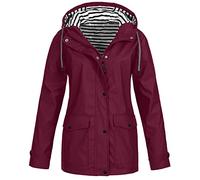 AEGJEGVD VêTements ImperméAbles Femme Veste Coupe-Vent avec Poches et Doublure ZippéE Manteau Coupe-Vent de Couleur Unie ImperméAbles pour Femmes Veste de Pluie Femmes Vestes De ExtéRieur Pas Cher