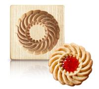 AEGYPIUS Moules à biscuits en bois de 10 cm avec tampons ronds, moules traditionnels en bois pour biscuits sablés de Noël