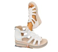 AEHAXGD Gladiator Sandales compensées pour femme 2026 - Orthopédiques habillées avec strass - Bout ouvert - Coupe large - Confortables - Avec fermeture éclair - Sandales décontractées pour la plage et