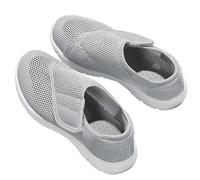 AEHO Basket Femme Chaussure de Marche sans Lacets Mesh Respirant Confortable Casual Sport Running Fitness Gym Sneakers Chaussures Large et Confortable pour Pieds Gonflés,Gris,38/240mm