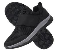 AEHO Chaussure de Marche Homme Chaussures Larges orthopédiques pour Homme et Femme Semelles extérieures Extra Larges Intérieur sans Couture pour Les Pieds gonflés diabétiques,Noir,43/265mm