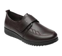 AEHO Chaussure Pied Large Femme en Cuir Chaussures RéGlable Fermeture Chaussons pour œdème Extra Large Femme Chaussons Diabétiques,Noir,39/245mm