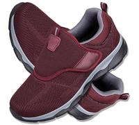 AEHO Femme Chaussures Orthopédiques Pied Large Homme Chaussures de Randonnée Basses Tennis Respirant Légères et Confortables de la Mode de Marche,Rouge,41/255mm