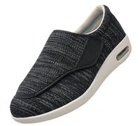 AEHO Pantoufles Diabétiques Homme Chaussures Large et Confortable pour Pieds Gonflés Sandales Chaussons diabétiques pour Hommes Edema Swollen des Sandales,BlackGrey,40 EU