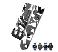 AEHON Bracelet de montre en caoutchouc 22 mm, 24 mm, 26 mm, pour bracelet de sport submersible coloré et étanche (camouflage blanc noir, 24 mm)