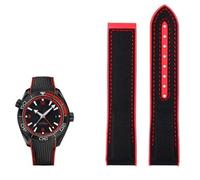 AEHON Bracelet de montre en caoutchouc de nylon pour Omega Seamster Planet Océan - Fermoir déployant - 20 mm - 22 mm, 22mm, Agate