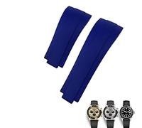 AEHON Bracelet de montre en caoutchouc fluoré FKM 20 mm pour Rolex Daytona Submariner GMT Yacht-Master OYSTERFLEX Noir Vert Rouge Bracelet souple, Golden buckle, Agate