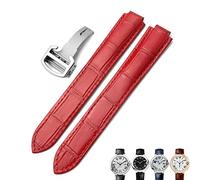 AEHON Bracelet de montre en cuir véritable avec boucle déployante pour Cartier Tank Solo Ballon bleu 16 mm 18 mm 20 mm, 14mm, Agate
