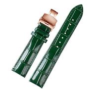 AEHON Bracelet en cuir de vachette souple pour homme avec boucle papillon Vert 18 mm 20 mm 22 mm, 16mm, Agate