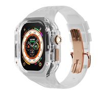 AEHON Kit de modification de luxe pour Apple Watch Ultra 49 mm Coque transparente pour iWatch Series 49 mm Sport Bracelet en caoutchouc Mod Kit Accessoires, 49MM