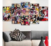 Aehoor Modern Art 5 Pièces/Set HD Anime Peinture Toile Murale Picture Salon Bedroom Décor Tableaux Bureau Impression Posters Et Wall Oeuvre DIY Décorations Fairy Tail 80/60/40x30CM Frameless