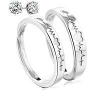 Aeici Bague réglable en oxyde de zirconium pour homme et femme, Or Acier inoxydable Argent, Zircone cubique