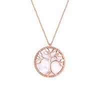 Aeici Collier Femme, Collier Arbre de Vie Femme Plaque Or Collier Or Rose 18 inch Cadeau pour Maman