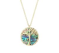 Aeici Pendentif Collier Femme,Collier Arbre de Vie Ormeau Colliers Plaqué Or Collier Femme Or 18+1 inch Anniversaire Femme