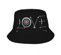 AEIKHAEC Chapeau Unisexe Mode Amour Tir À l’Arc Bob Chapeau Été Flèche Lettres De Pêcheur Décontracté pour Unisexe Portable Chasse Caps Streetwear Graphique De Soleil Noël Cadeau D’Anniversaire