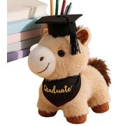 Aeimekfal Cheval en Peluche Diplômé - Coussin à Câliner - Poupées en Peluche Douce avec mortier,pour la Chambre, Le lit, Le canapé, pour Dormir, Faire la Sieste, se détendre ou Collectionner