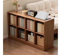 AEIOFAT Bibliothèque Ouverte en Bois, Meuble de Rangement Bas avec étagères réglables pour Salon, Maison et Coin canapé, étagère Moderne et indépendante (Multi-Grille, 140 * 24 * 100cm)