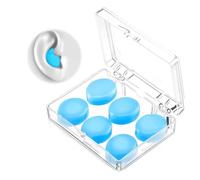 AEIOPRS 6 paires de bouchons d'oreilles réutilisables en silicone Idéal pour le ronflement la natation les voyages les concerts le travail et les études