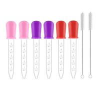 AEIOPRS 6 pcs Pipette Plastique Pipettes Graduées Brosse Pipette Cuisine Compte Gouttes en silicone Pipette Enfant Pipettes Graduées pour Laboratoire Enfant